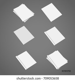 Blank catalog, magazines,book mock up. Vector illustration.