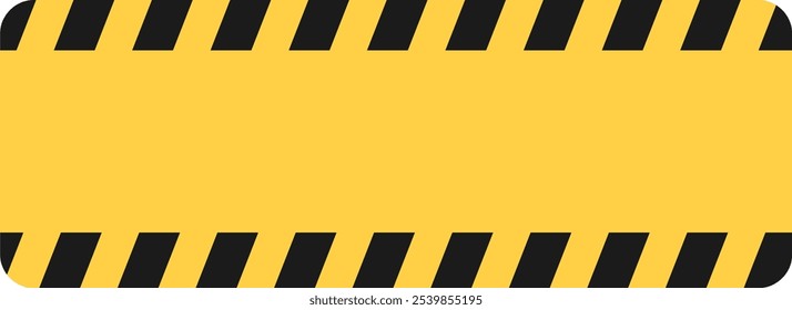 Blank caution board for notification, dangerous yellow and black can editable to fill the text in	