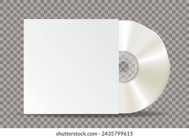 leere CD oder DVD in weißem Papiercover, Vektorgrafik