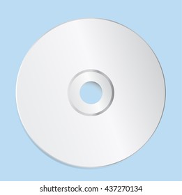 Blank CD Template on Blue Background With Shadow. Vector Illustration 