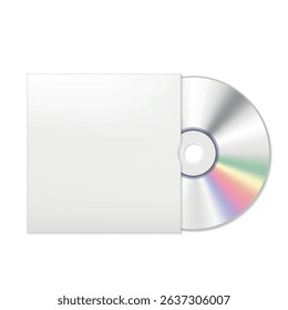 Blank CD with white cover resting on a clean surface ready for custom labeling and use in music projects or data storage