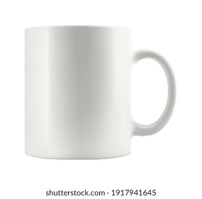 Blank ceramic mug mockup template for branding on white