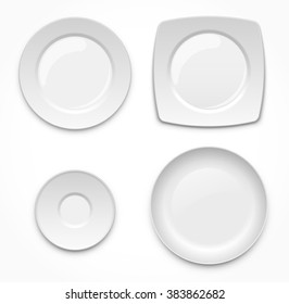 Blank ceramic plates set