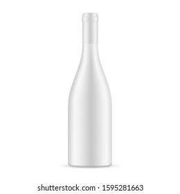 Blank ceramic wine bottle mockup isolated on white background. Vector illustration