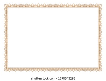 Blank Certificate border, ready add text, in gold color