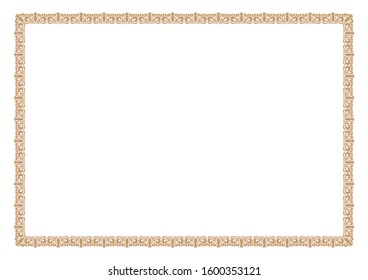 Blank Certificate border, ready add text, in gold color