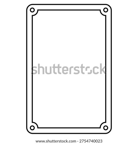Blank certificate border template, ornamental frame, rounded corners decorative layout
