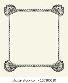 Blank certificate. Frame ornament design