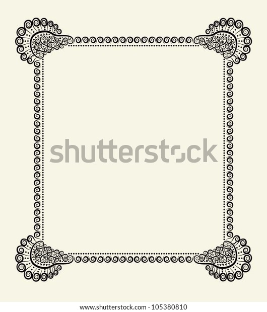 Blank certificate.
Frame ornament design