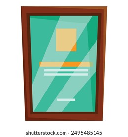 Blank certificate with a green background and an orange stripe is hanging on a wall