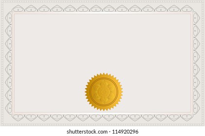Blank Certificate. Jpeg Version Also Available In Gallery.