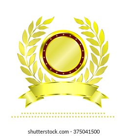 Blank certificate with ribbon, vector illustration