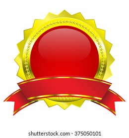 Blank certificate with ribbon, vector illustration