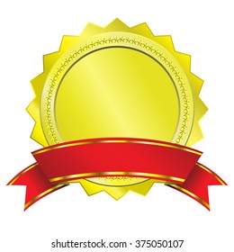 Blank certificate with ribbon, vector illustration
