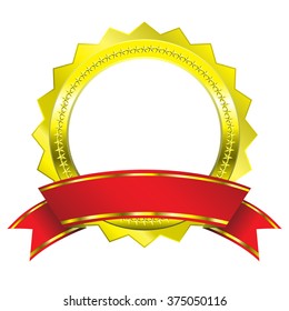 Blank certificate with ribbon, vector illustration