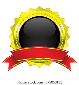 Blank certificate with ribbon, vector illustration