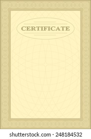 Blank certificate. Variant of beige color.
