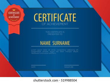 Blank Certified Border Template Vector Illustration