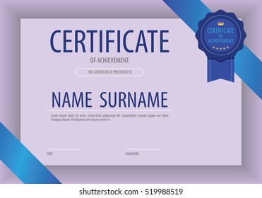 Blank Certified Border Template Vector Illustration