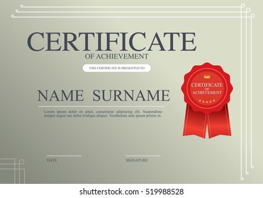 Blank Certified Border Template Vector Illustration