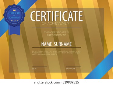 Blank Certified Border Template Vector Illustration