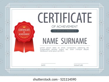 Blank Certified Border Template Vector Illustration