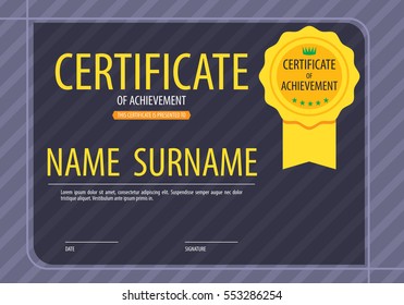 Blank Certified Border Template Vector Illustration