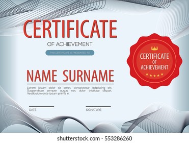 Blank Certified Border Template Vector Illustration