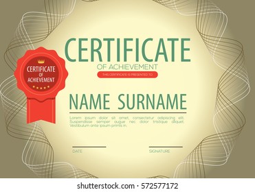 Blank Certified Border Template Vector Illustration