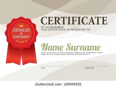 Blank Certified Border Template Vector Illustration