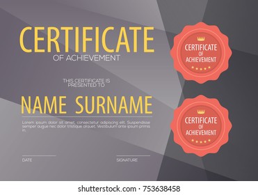 Blank Certified Border Template Vector Illustration