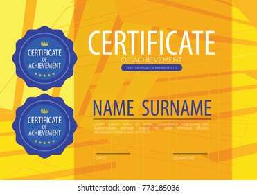 Blank Certified Border Template Vector Illustration
