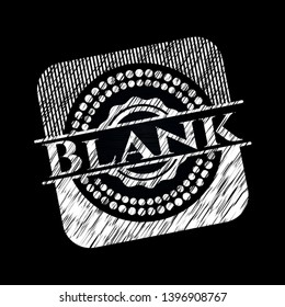 Blank chalk emblem written on a blackboard. Vector Illustration. Detailed.