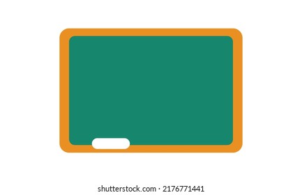 Blank chalkboard icon for web. Simple blackboard sign vector design. Minimalist chalkboard web icon isolated on white background. Green school board logo clipart. School supplies symbol icon