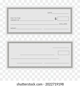 Blank Check Bank Check Template Set Stock Vector (Royalty Free ...