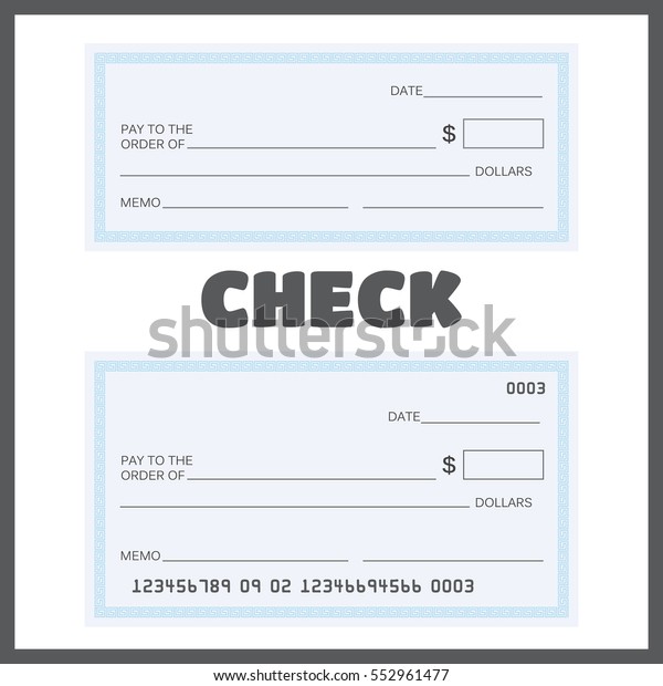 Blank Check Bank Check Template Set Stock Vector (Royalty Free) 552961477