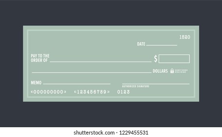 Blank Check Book, Checkbook Icon, Money Check, Check Booklet, Vector Illustration Background