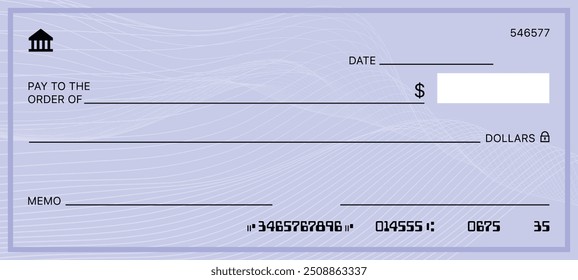 Blank Check Business Cheque Design inVector
