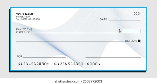 blank check mockup template. blank check vector illustration