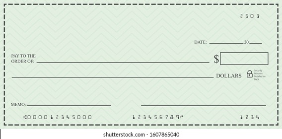 Blank Check with Open Space for Your Text - Bank Check