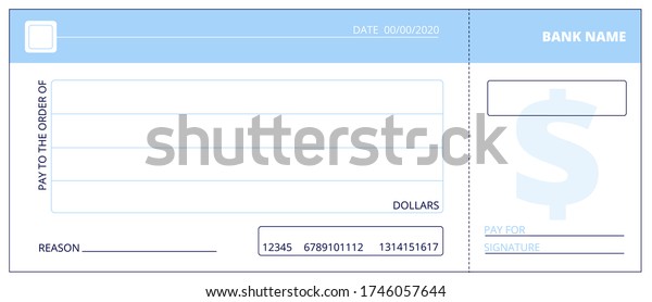 Blank Check Template Business Cheque Book Stock Vector (Royalty Free ...