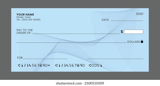 blank check template design. blank check vector illustration