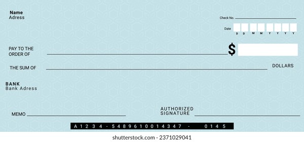 Blank Check template vector bank check template