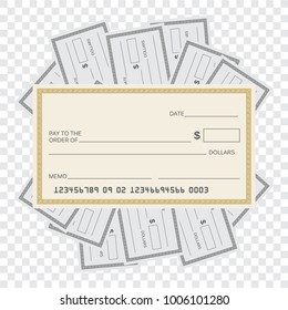 Blank check template. Check vector template. Banking check template