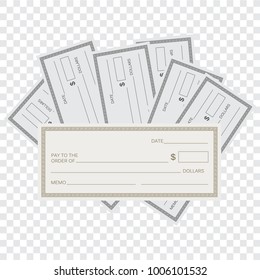 Blank check template. Check vector template. Banking check template