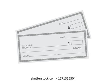 Blank check template. Check vector template. Banking check template