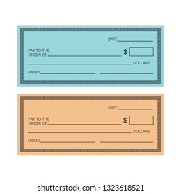 Blank Check Template Check Vector Template Stock Vector (Royalty Free ...