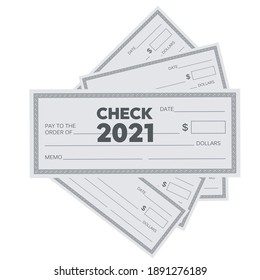 Blank check template. Check vector template. Banking check template
