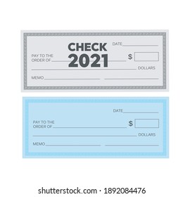 Blank Check Template. Check Vector Template. Banking Check Template