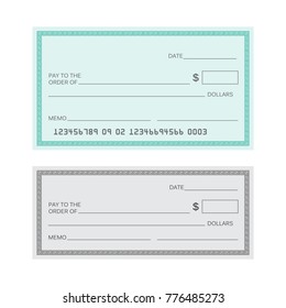 Blank Check Template. Check Vector Template. Banking Check Template